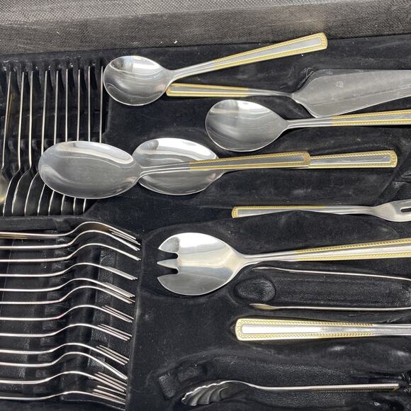 Solingen Silverware Germany 18/10 66 Piece Dinnerware Plus Case Incomplete - Picture 12 of 16